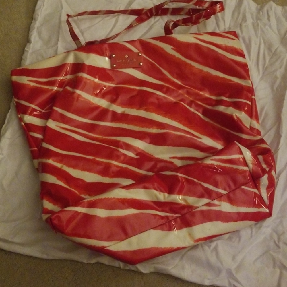 Kate spade red & white tote